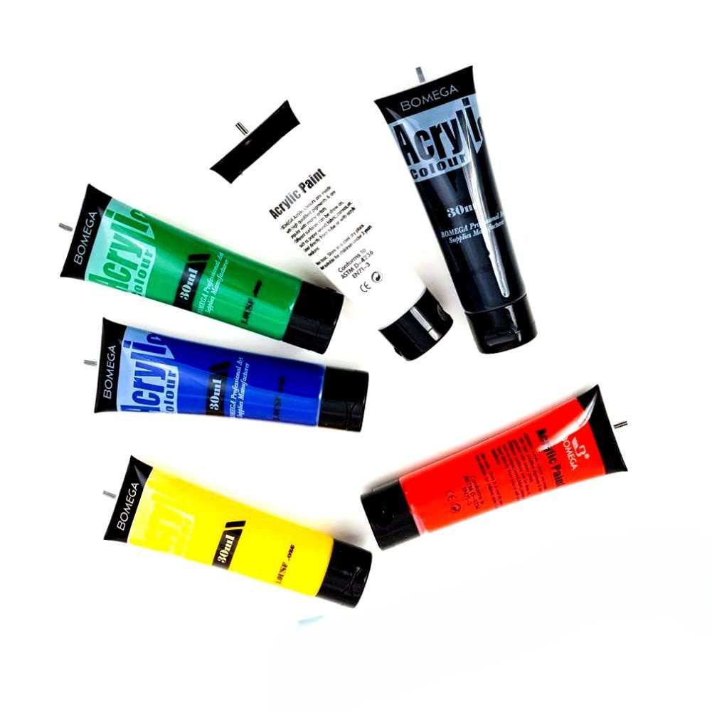 Bomega Acrylic color Tube Set 6Pcs 30ml have fun with acrylic paint