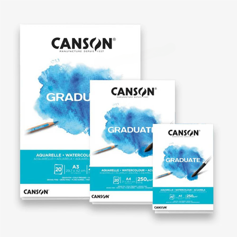 Canson Graduate Watercolor Pad 20 Sheets 250 gsm Paper