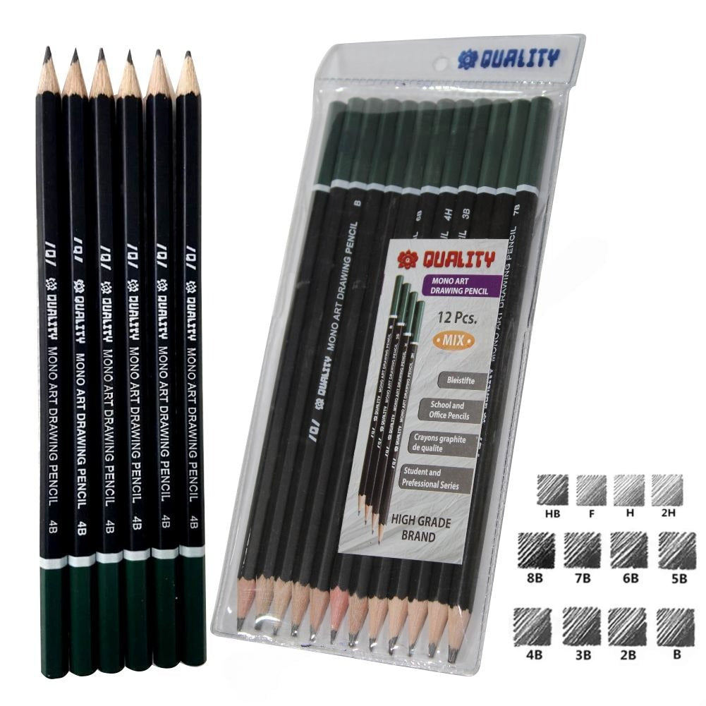 Dongxu Art set of 6pcs Woodless Graphite Pencils for Artistic Sketching And Portrait Making