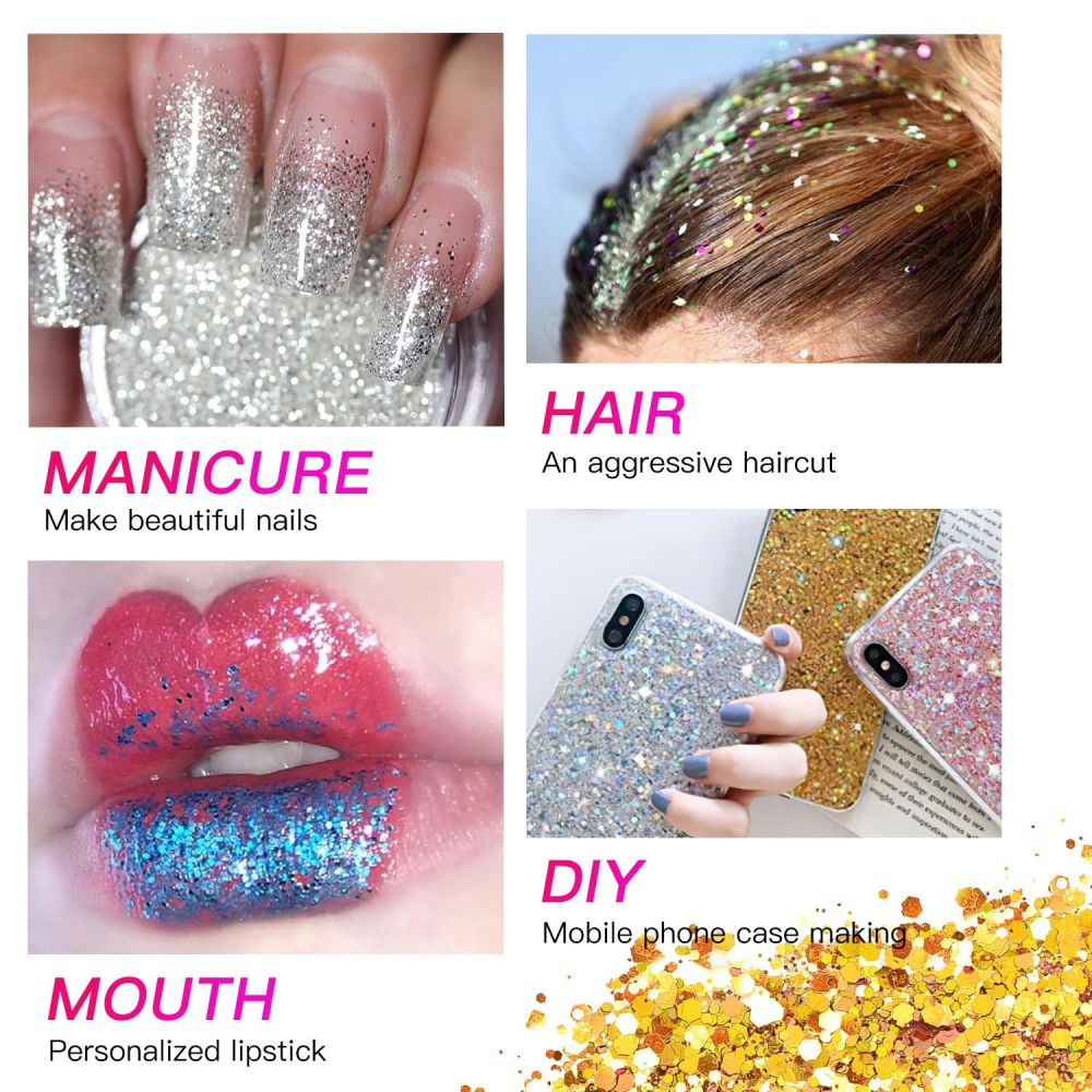 Glitter Set Different Type for Holographic Crafting Epoxy Resin