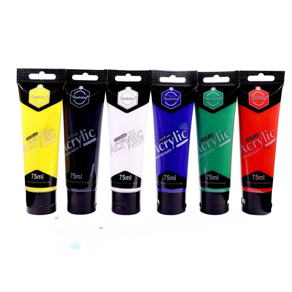 Keep Smiling Acrylic Paint Fine Quality 75ml Set Of 6 Pcs Tube