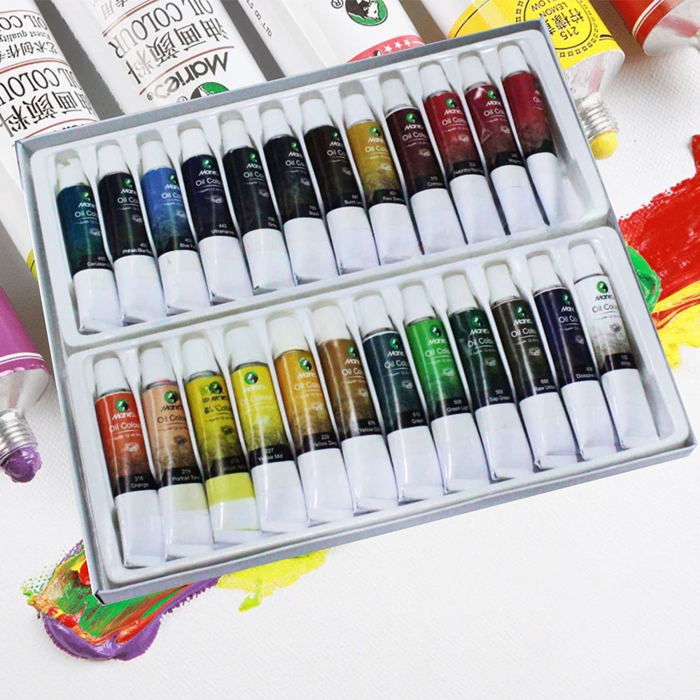 Maries Oil Colors Painting Tube Set 24 Colors 12ml