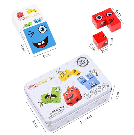 Deal 1 Kids Educational Bundle – Expression Puzzle Cubes, Abacus Computing Rack & Wooden Shape Sorting Kit