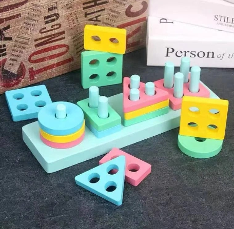 Deal 1 Kids Educational Bundle – Expression Puzzle Cubes, Abacus Computing Rack & Wooden Shape Sorting Kit