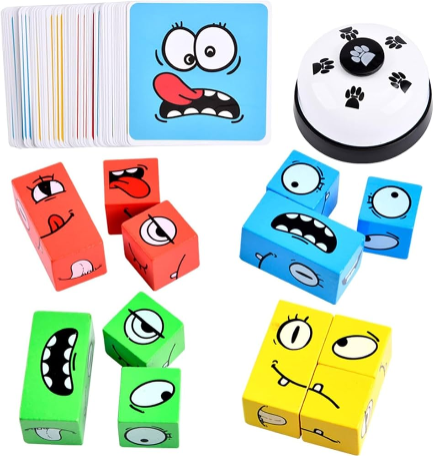 Deal 1 Kids Educational Bundle – Expression Puzzle Cubes, Abacus Computing Rack & Wooden Shape Sorting Kit