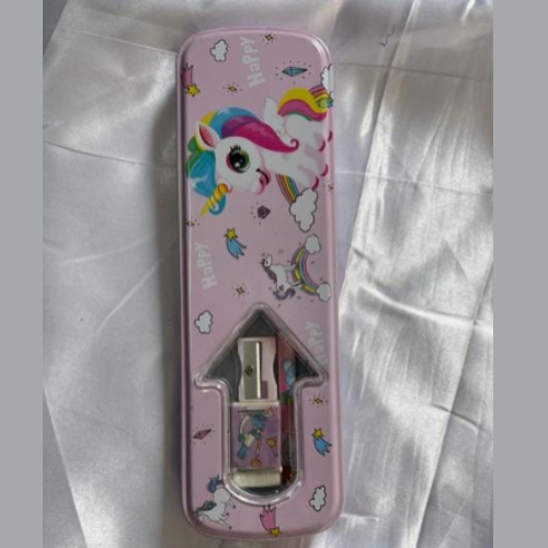 Train Style Geometry Box with Tray – Double Layer Pencil Box