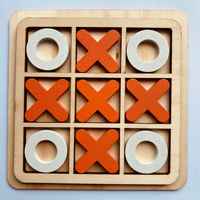 Wooded Tic Tac Toe Game for Kids - Wooden XOXO Family Game