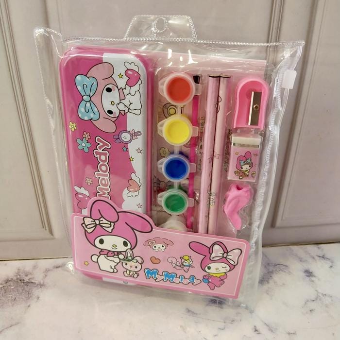 Ultimate 7-in-1 Stationery & Accessories Combo Pack with Kuromi, Unicorn Highlighter, Soap Craft, A5 Spiral Notebook & Mini Coin Wallet