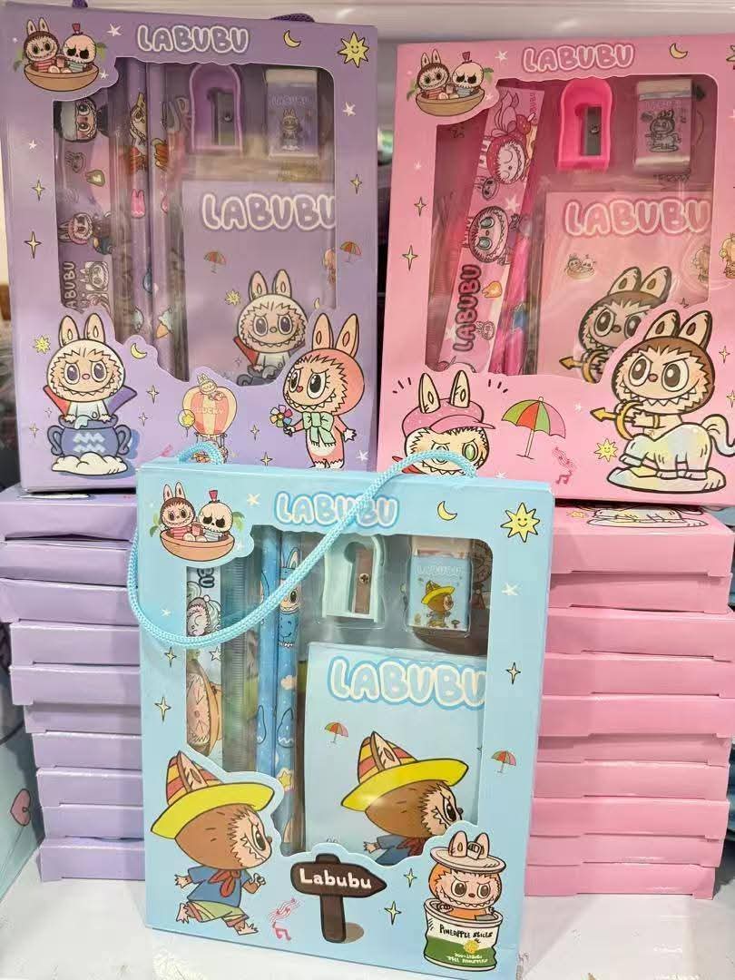 Stationery Set (2 x Pencils + Eraser + Sharpener + Notebook + Ruler)
