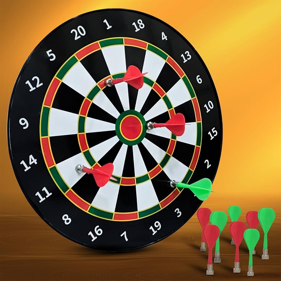 12-inch Dart Board with 4 Darts and 1 double sided score game set