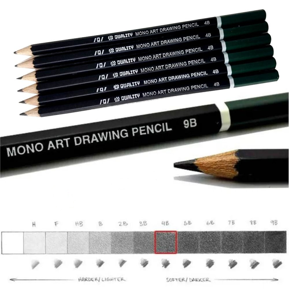 Dongxu Art set of 6pcs Woodless Graphite Pencils for Artistic Sketching And Portrait Making
